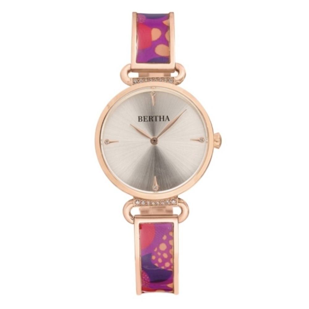 Bertha Bracelet Watch Quartz  Crystal Gold Pink Watches For Women - Picture 4 of 14